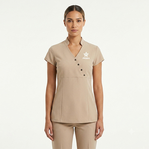 Custom <b>Scrub</b> Uniform Nurse Work Wear Tunic Uniform Soft Stretchy Women Tunic Spa Beauty Salon Uniforms Nail Medical <b>Scrubs</b> <b>Set</b> - Product Image 1