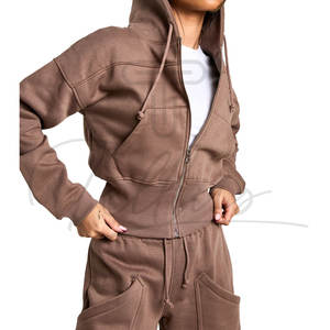 Conjunto Deportivo Personalizado con Logotipo, 2 Piezas, Color Sólido, Sudadera Informal para Mujer, Conjunto de Sudadera Deportiva de Manga Larga para Gimnasio, Conjunto de Dos Piezas para Mujer - Product Image 4