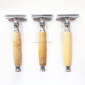 Rasage du corps et du visage de marque privée Rasoir de sécurité en bois mat en bambou pour hommes et femmes - Product Image 1