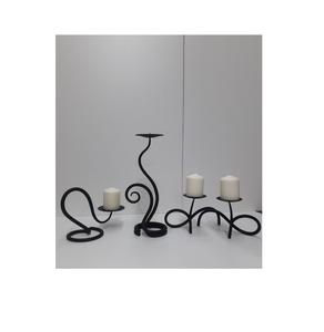 Support à bougie en fer forgé artisanal exclusif pour la décoration artistique d'intérieur, la décoration de table et l'exposition de bougies du soir - Product Image 1