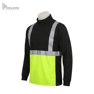 Sudadera de Seguridad Personalizada de Alta Visibilidad con Cierre de Cremallera, ANSI Clase 2, Dos Tonos, Cinta Reflectante Amarilla, Manga Larga, Ropa de Trabajo - Product Image 2