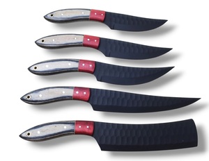 Ensemble de couteaux de chef en acier inoxydable Nordic Forge, cinq pièces, manches en bois Pakka, fabrication artisanale OEM personnalisée, ensemble de couteaux de cuisine avec sac de transport - Product Image 3