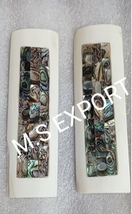 Artisan Camel <b>Bone</b> & Buffalo Horn <b>Knife</b> <b>Handle</b> Hand-Carved Animal Theme Mother Pearl Inlay Eco-Friendly Love Polished Finish - Product Image 1