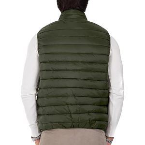 Male Padded Sleeveless Jacket Quilted Down Gilet for Men Classic Olive Green Puffer Vest Lightweight Body <b>Warmer</b> - Product Image 4