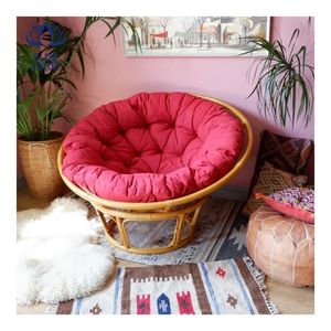 Silla Papasan Favorita de los Clientes 2026, Estructura de Bambú, Cojín Acogedor para Asientos Interiores y Rincón de Meditación, Uso Confortable - Product Image 1