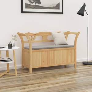 Banco Mediano de Madera de Abeto Marrón Sólido y Madera Sintética para Muebles de Sala de Estar - Product Image 1