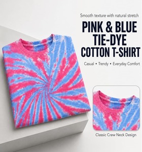 Camiseta Tie Dye con Espiral Audaz para Hombre, Manga Corta, Patrón Llamativo, Corte Holgado, Moderna, Creativa y a la Moda - Product Image 3