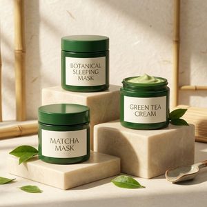 Pot cosmétique rond en PET 200 ml, pot en plastique vert avec couvercle à vis pour crème corporelle, emballage pour soins de la peau, fabricant vietnamien - Product Image 4