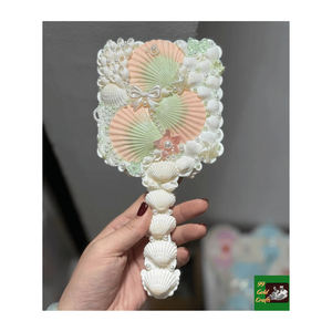 Luxury Mermaid-Core Seashell <b>Mirror</b> Seashell Hand <b>Mirror</b> with Lace Trim <b>Vintage</b> Shell Makeup <b>Mirror</b> Travel Size - Product Image 5