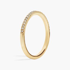 BRILLIANT DIAMANT Petite Lab Grown Diamond Micro Pave 14K Rose Gold Rhodium Plated <b>Thin</b> Stackable Luxury Wedding <b>Ring</b> - Product Image 6