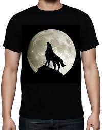 Wholesale <b>Men's</b> Wolf Silhouette T-Shirt | Custom Black Graphic Tee | Premium OEM Apparel Manufacturer - Product Image 3