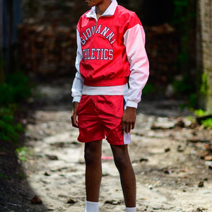 Conjunto de Pantalones Cortos y Chaqueta Cortavientos de Nailon de Dos Piezas Personalizado para Hombre, Ropa Deportiva Urbana - Product Image 1