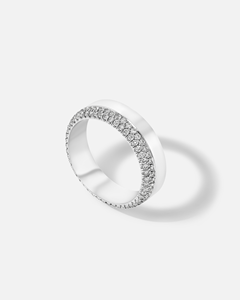 Anillo de Boda de Oro de 14k Hecho a Mano con Doble Hilera de Diamantes Cultivados en Laboratorio VVS D de Corte Brillante, 1.25 Ctw, Certificado IGI - Product Image 1