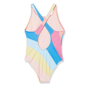 Traje de Baño de Una Pieza para Mujer, Cuello en V, Diseño Asimétrico con Bloques de Color, Secado Rápido, Spandex y Nailon - Product Image 5