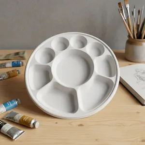 Best Quality <b>Pulp</b> Moulded Disposable 13 Inch 9CP Meal Tray Eco Friendly Paper Fiber Food Packaging Tray for Wholesale Export - Product Image 2