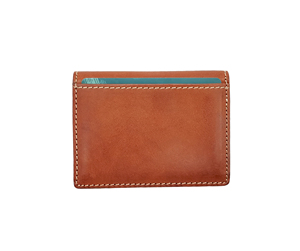Top Product Castello Italian Vacchetta Leather RFID Minimalist Men's Card Case <b>Holder</b> Checker Embossed OEM ODM Open Closure-Hot - Product Image 6