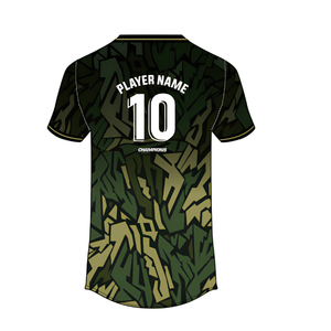 Maillot de football personnalisé à col en V imprimé camouflage par transfert thermique, séchage rapide, 100 % polyester, manches courtes, uniforme d'équipe pour adultes unisexe - Product Image 2