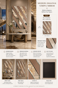 <b>Silver</b> Brown Strip Wall <b>Mirror</b> Pebble Design Decorative <b>Mirror</b> Bathroom Bedroom Living Room Modern Stylish Wall Mounted 14*18 In - Product Image 2