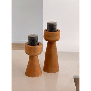 Juego de Portavelas de Madera al por Mayor, Candelabros de Madera Vintage, Centro de Mesa Rústico para Decoración de Bodas y Hogar - Product Image 6