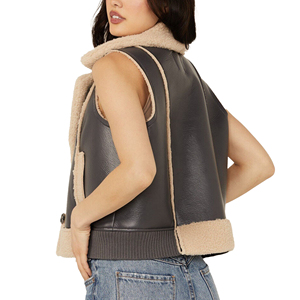 Chaleco de gamuza estilo rodeo occidental para mujer, con flecos, corto, con botones, cortavientos, personalizable, precio de fábrica al por mayor - Product Image 2