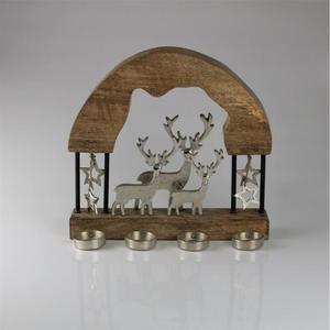 Corona Decorativa Circular de Madera para Árbol de Navidad, Diseño Minimalista, Decoración de Mesa para el Hogar, 2 Piezas, Tema Forestal, Escena Invernal - Product Image 5