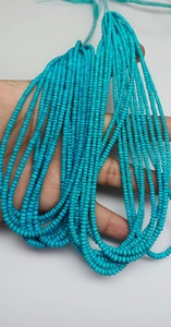 Cuentas redondas lisas de turquesa Sleeping Beauty estabilizada de Arizona, de 2 mm a 4 mm, piedra preciosa azul natural para pulsera y collar - Product Image 5