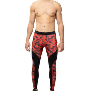Leggings de compression pour hommes, coupe ajustée, taille élastique, sublimation, vêtements de sport, fitness, gym, spandex, polyester, logo personnalisé, OEM, sport - Product Image 4