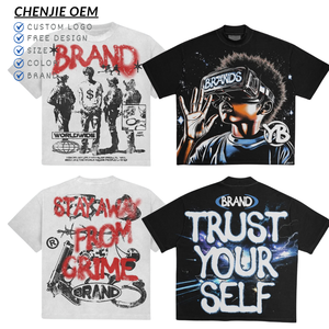 T-shirt le plus vendu avec logo personnalisé, 100 % coton épais, coupe oversize à épaules tombantes, style streetwear décontracté, marque de mode - Product Image 5