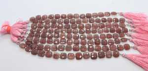 Perles carrées facettées en forme de fraise naturelle 8-9 mm, perles en pierre précieuse rouge fraise 8 pouces, perles carrées fraise pour bijoux - Product Image 3