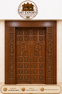 Porte d'entrée de temple hindou design, porte d'entrée de salle de prière hindoue avec un design décoratif traditionnel élégant, États-Unis - Product Image 6