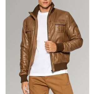 C'est une veste en cuir Avirex Icon bleue, veste de motard en cuir imprimé peau de serpent noir pour homme. - Product Image 4