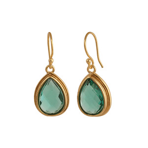 Boucles d'oreilles pendantes délicates en apatite, plaquées or 18 carats, faites à la main, non ternissables, style bohème, cadeau pour elle - Product Image 4