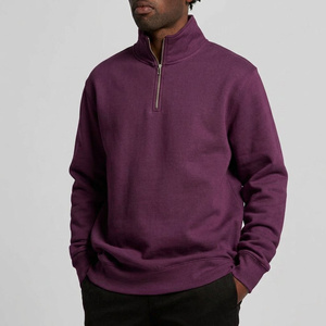 Sweat-shirt à col zippé en molleton French Terry, coupe décontractée, en coton, style streetwear, vêtements personnalisés avec étiquette privée pour les marques de vêtements - Product Image 3