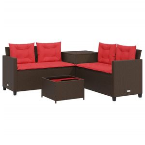 Canapé de patio en polyrotin marron, 67,3 po de long x 67,3 po de large x 29,1 po de haut, ensemble de jardin - Product Image 2