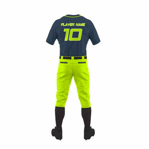 Ensemble de maillots de football unisexes personnalisés à manches courtes, bleu marine et vert, respirant, 100% polyester, uniforme avec nom et numéro du joueur 10 sur le devant - Product Image 1