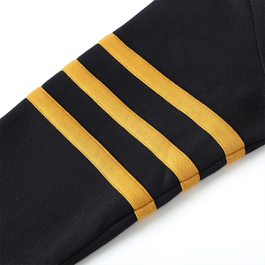 Custom APA Fraternity Fleece <b>Cardigan</b> Men's Sweater Black Gold Trim APA Logo Button Front Full Sleeve for Wholesale Buyers - Product Image 6