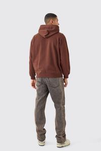 Premium Oversize 100% Cotton Fleece Regular Fit 380/410 GSM Breathable Custom Printed <b>String</b> Less Zipper-Up Acid Wash Winter - Product Image 2