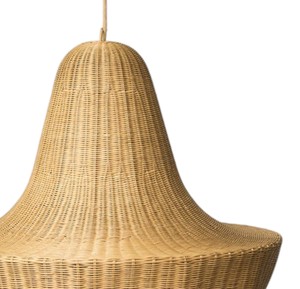 Organic Woven Rattan Lampshade Smooth Contour Pendant <b>Light</b> Fixture Retro Hanging <b>Ceiling</b> Lamp for <b>Office</b> Study - Product Image 3