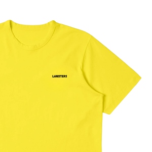 T-shirt à manches courtes jaune pour homme Lanisters, col rond, coupe classique, jersey de coton, imprimé lettres, logo sur le devant - Product Image 6