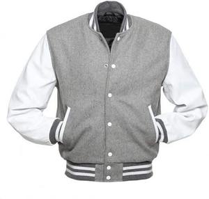 High Quality Street Style Varsity Jacket for Men Trendy Sportswear Wool Fabric Leather Sleeves Letterman Jackets - Product Image 1