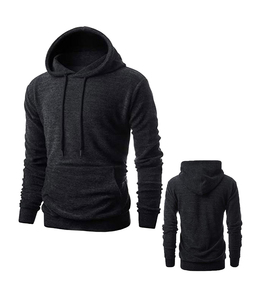 Sweat-shirt à capuche gris pour homme, coupe ajustée, décontracté, tricoté, design uni, vêtement d'automne par Harry Johnson Production - Product Image 6