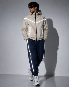 Ensemble de survêtement beige à capuche pour homme, manches longues, couleur unie avec poches latérales, léger, streetwear, tenue de jogging, automne, décontracté - Product Image 6