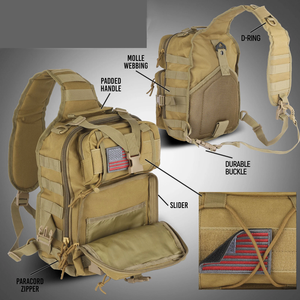 Tactical Nylon Cross Body Sling Bag with Shoulder Strap for Hunting Unisex Waterproof Softback <b>Backpack</b> - Product Image 3
