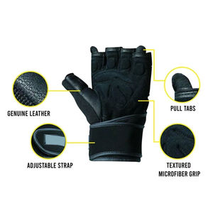 Wholesale 2024 Custom Made High Quality Quick Dry Breathable Fitness Leather <b>Gloves</b> for Weightlifting Wholesale OEM - Product Image 2