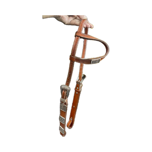 Matériau en cuir de serre-tête à une oreille fabriqué à la main avec raccords sculptés à la main - Product Image 1