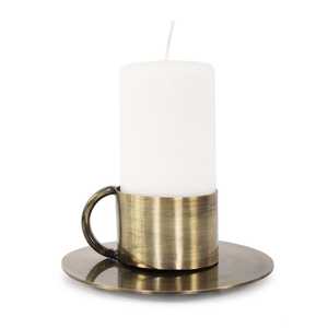 Jaffsexports Porte-bougie en aluminium sur pied avec poignée, résistant à la chaleur, fait main, durable, pour activités religieuses et mariages - Product Image 1