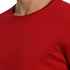 Nouveau design 2026 – T-shirts en coton pour hommes, couleur rouge, personnalisables, service OEM, haute qualité, col rond, style décontracté, tissu tricoté - Product Image 4