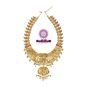 Krishna Radha Temple Necklace Set-Fashion Jewelry - Product Image 2