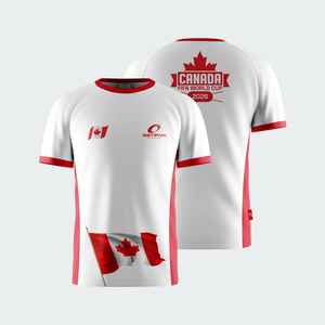 เสื้อแฟนฟุตบอลทีมชาติแคนาดาสำหรับการแข่งขันชิงแชมป์โลกปี 2026 แบบยูนิเซ็กซ์ พรีเมียม OEM รับผลิตตามแบบที่ต้องการ ตัวเลือกด้านหน้า ผลิตจากโพลีเอสเตอร์ 100% แห้งเร็ว - Product Image 5