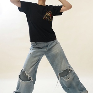 Camiseta de Verano para Mujer, Estilo Hip Hop, Cuello Redondo, Manga Corta, con Estampado Personalizado, Tejido Ecológico y Transpirable - Product Image 1